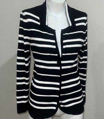 United States Sweaters  black and white striped button up cardigan