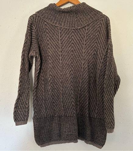 Eight Eight Eight  Tan Black Cowl Neck Sweater Large Comfy Fall Winter