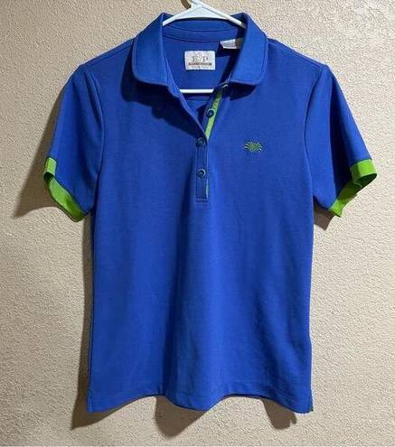 EP Pro  Tour Tech blue green short sleeve golf polo shirt M