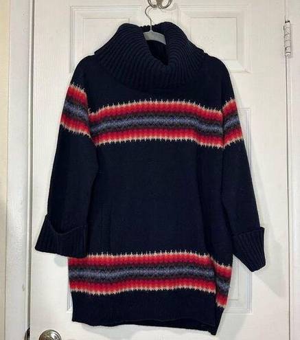 Gap  Vintage Navy Lambswool Blend Turtleneck Long Sleeve Pullover Sweater