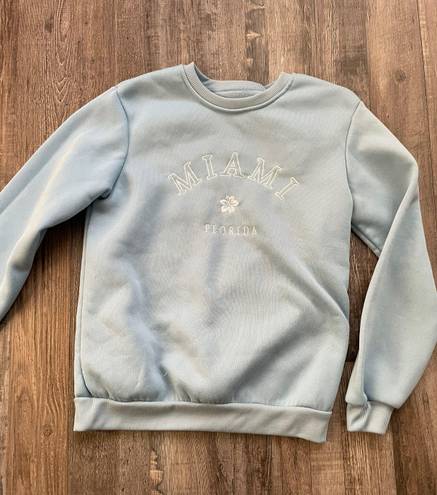 Vintage Miami Beach Crewneck Sweatshirt Blue Size M