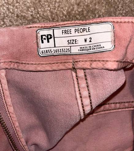 Free People Pink Denim Skirt