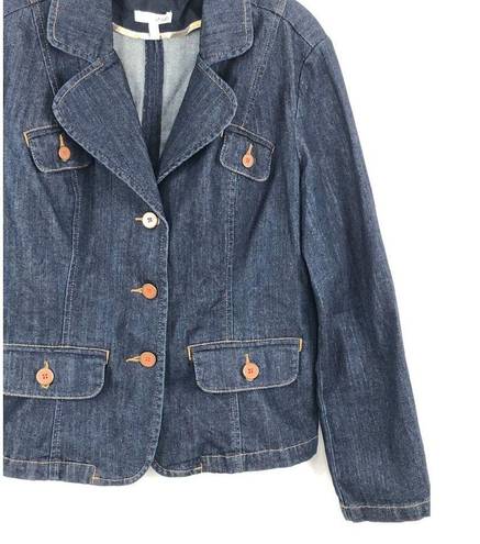 Fashion Bug  Denim Jean Jacket Womens 12 Cotton Casual Button Pockets Long Sleeve