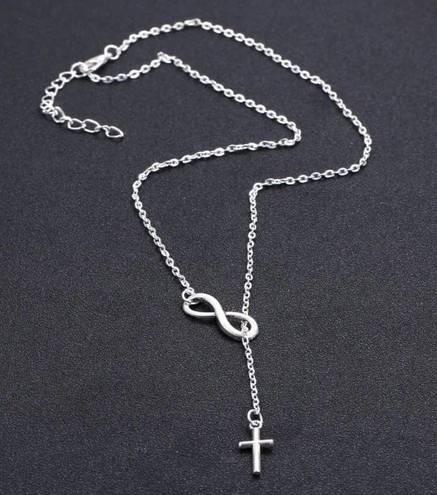 infinity Women Fashion Silver  Cross Pendant Chunky Choker Necklace ( 5/20$ )