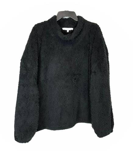 Carole Hochman Black Sherpa Fluffy Pullover High Neck Top Women 3X