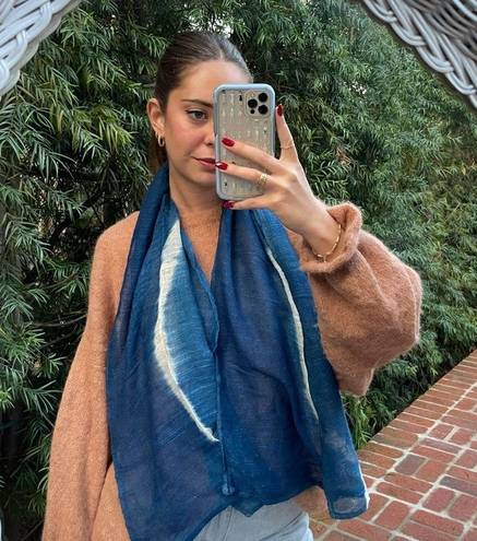 Free People Blue boho tie dye scarf