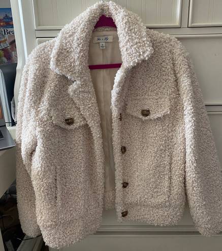 She & Sky  Cream Teddy Coat