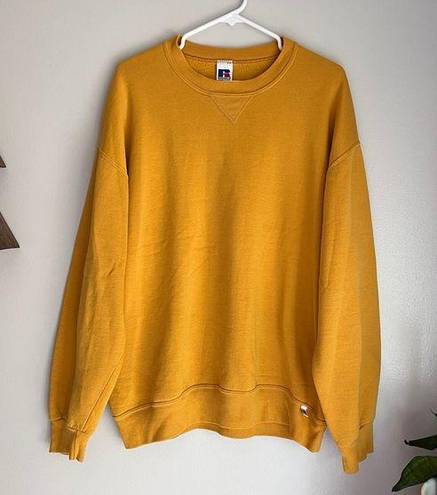 Russell Athletic Vintage Crewneck Sweatshirt Mustard Yellow XLT