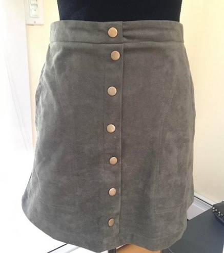 Sans Souci Green Suede Skirt