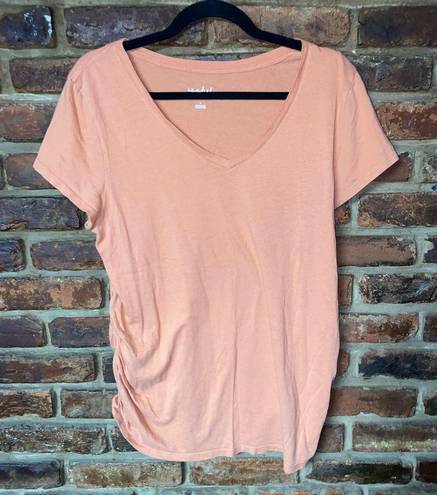 Isabel Maternity  Orange Short Sleeve Ruched T-Shirt Women's Size Large