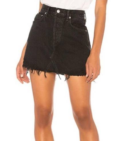 AGOLDE Distressed Denim Mini Skirt