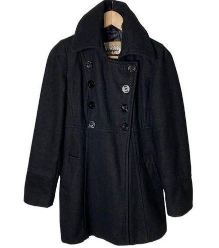 Guess  Wool Pea Coat Peacoat Black Double Breasted Jacket size Small