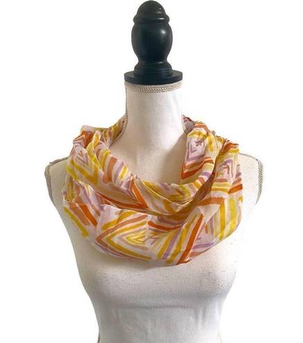 infinity  Style Fashion Scarf White Yellow Pink Diamond Shape Tribal Print OSFM