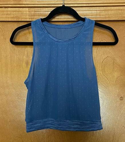 Zyia  Active Calm Blue Luxe Strappy Mesh Tank Top