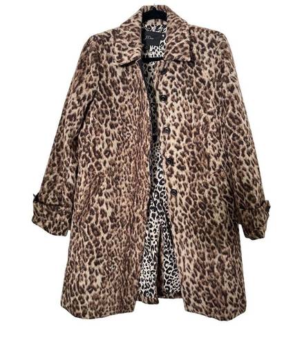 J.Crew  Leopard Animal Print Wool Blend Top Coat Size 4