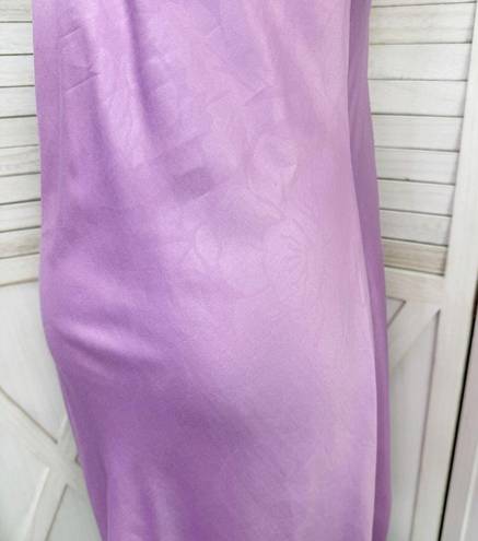 Vintage Fernando Squette J Flower Embossed Nightgown Lavender Small