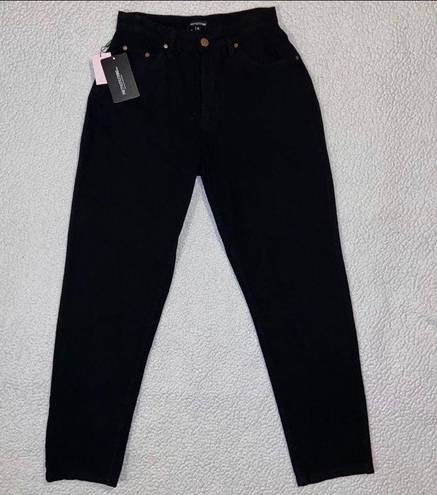 Pretty Little Thing Curve Black Straight Leg Jeans US Size 6