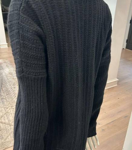 Garnet Hill  Black Lambs Wool Rabbithair Turtleneck Sweater