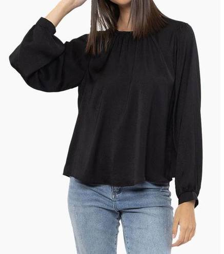 Edge S' Women's Medium Black Long Sleeve Crew Neck Formal Casual Blouse