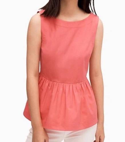 Kate Spade  Shore Thing Button Back Peach Sherbet Peplum Top Coral- Size 6