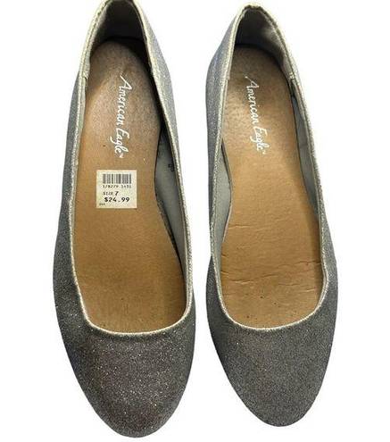 American Eagle  Silver Sparkle Ladies Ballet Flats size 7M