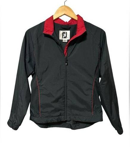 FootJoy  Dry Joys  Golf Long Sleeve Rain  Jacket Black/Red Women's SMALL