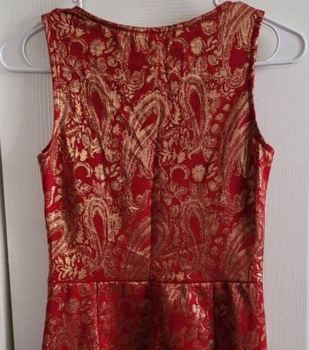 Love Culture NWT  Red Gold Foil Wrap Dress Size S