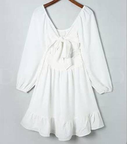 Long sleeve white dress Size L