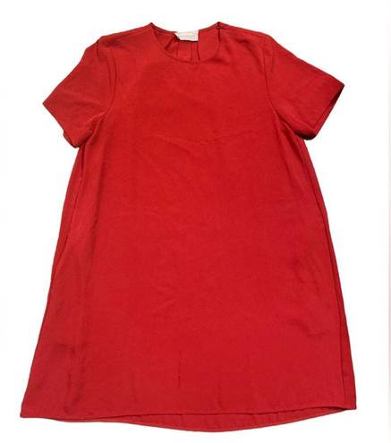 Everlane  Red The Japanese GoWeave Short-Sleeve A-Line Dress Size 14