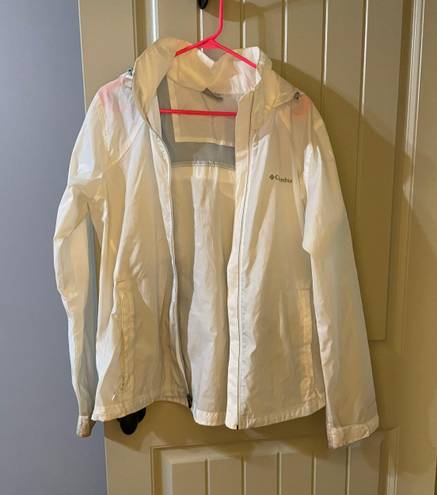 Columbia White Raincoat