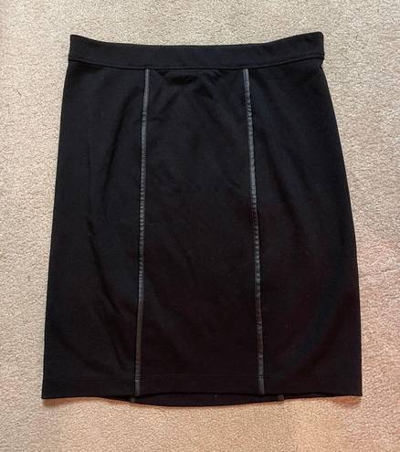 Max Studio Black And Faux Leather Pencil Skirt