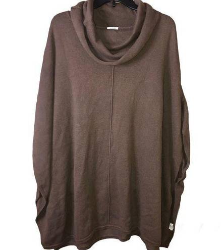 J.Jill  pure Jill cashmere Sleeveless cowl neck tunic poncho sweater brown m/l