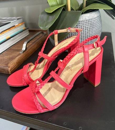 PARKE MARION  Hannah 85mm Sandals Coral Orange Womens 7.5