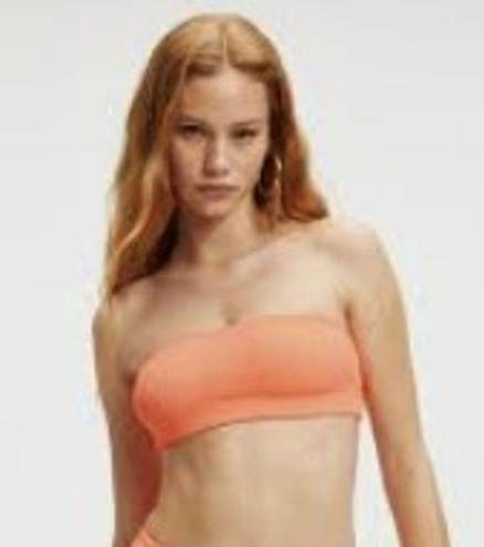 Good American  Perfect Fit Bikini Set Size 0 (xsmall) Orange Cream Jacquard NWT