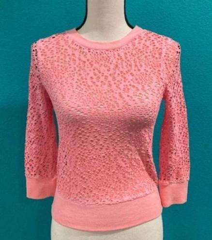 We The Free  by free people hot pink hole deconstructed sweater in size xs