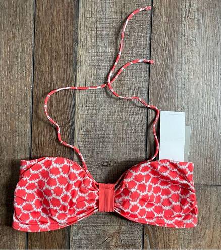 Anthropologie NWT  Haverhill Womens Swim Bikini Top Bandeau Orange Size Small