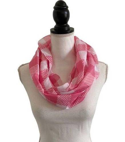 infinity Baby Pink & White Farmhouse Plaid  Style Fashion Scarf Ladies OSFM