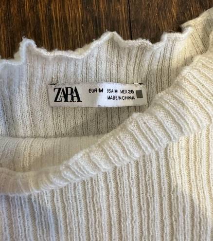 ZARA Mock Neck Cropped Sweater