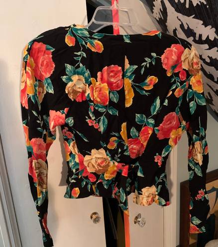 Carole Little  Petites Black Jacket with Floral Print