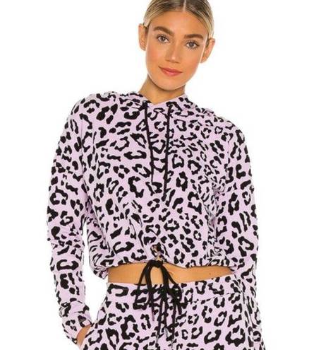 Beach Riot  x Revolve Bryce Hoodie Purple Black Cheetah Women’s Medium