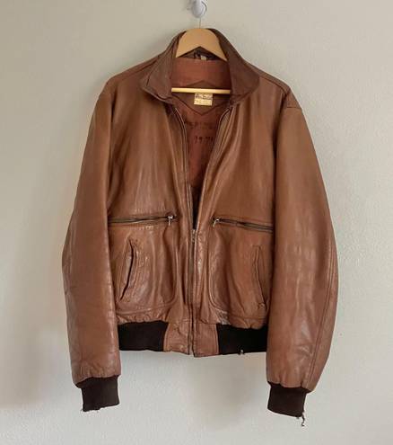 Vintage Adam Spencer Leather Jacket Brown Grunge Thrashed