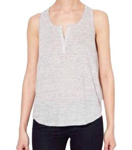 Vince 𝅺 SPLIT NECK RACER BACK LINEN TANK TOP