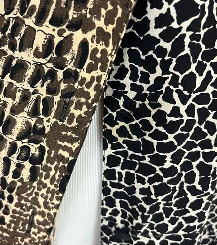 Allison Taylor Vintage  Silk Blouse Button Down Mixed Animal Print M