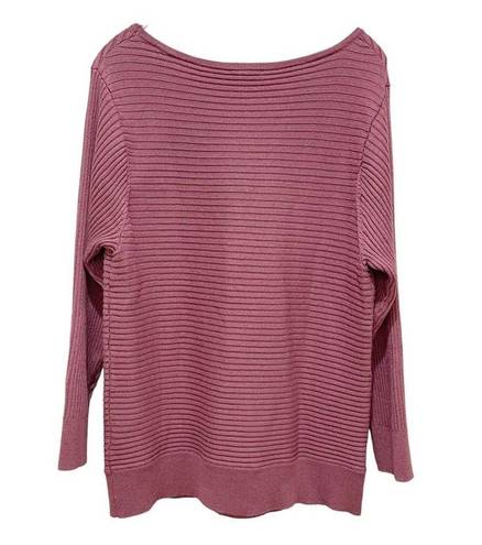 Skinny Girl  Casey Boatneck Rib Knit Sweater Mauve Dust Size Large