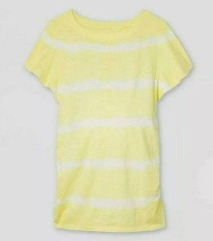 Isabel Maternity 𝅺Maternity Flutter Short Sleeve Knit Top  Yellow Tie Dye Small