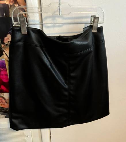 H&M Black Leather Skirt