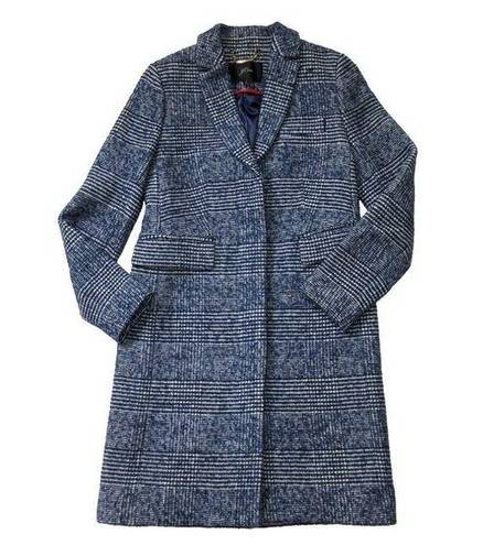 J.Crew NWT  Wool Topcoat in Navy Ivory Plaid Coat 0