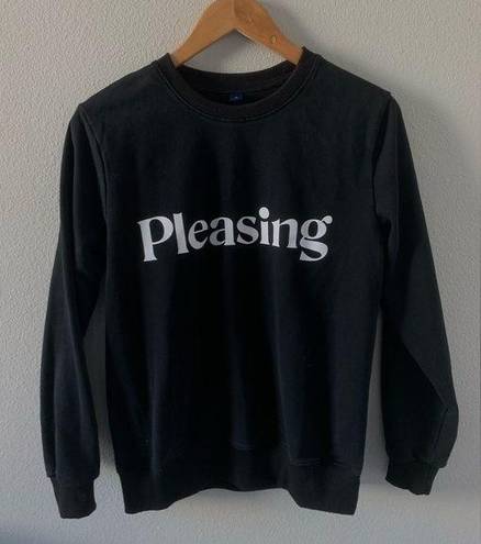 Black‎ Graphic Long Sleeve Sweatshirt with Graphic Print Pleasing Black Size M