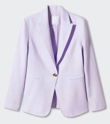 Mango ✨NEW✨  Blazer suit 100% linen Light Pastel Lilac Size 2