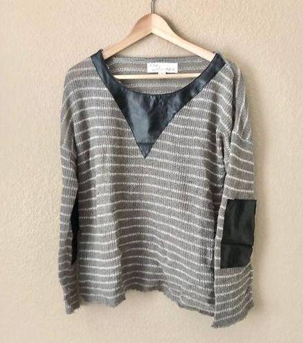 Vintage Havana  striped elbow patch sweater